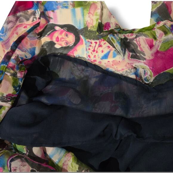 Royal Paisley women's multicolor "Divas" one size fits most sleeves lined dress - Picture 3 of 9